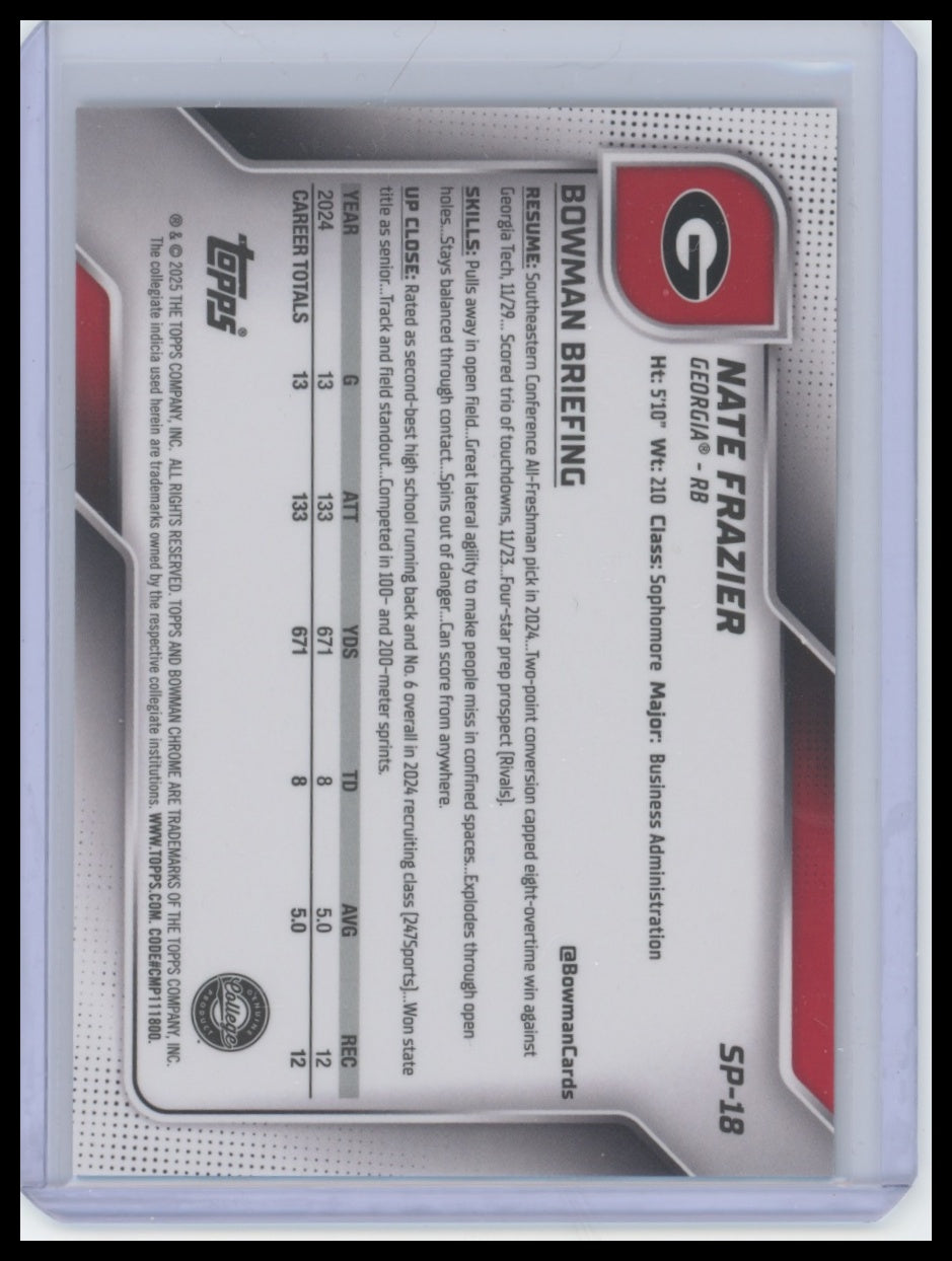 2025 Bowman University Chrome Nate Frazier Chrome Prospect Image Variations