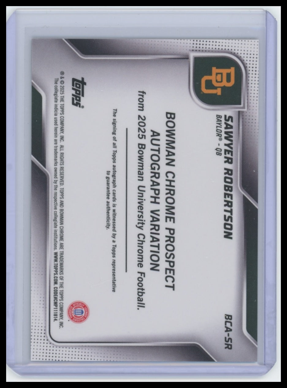 2025 Bowman University Chrome Sawyer Robertson Prospect Auto Stealth Refractor