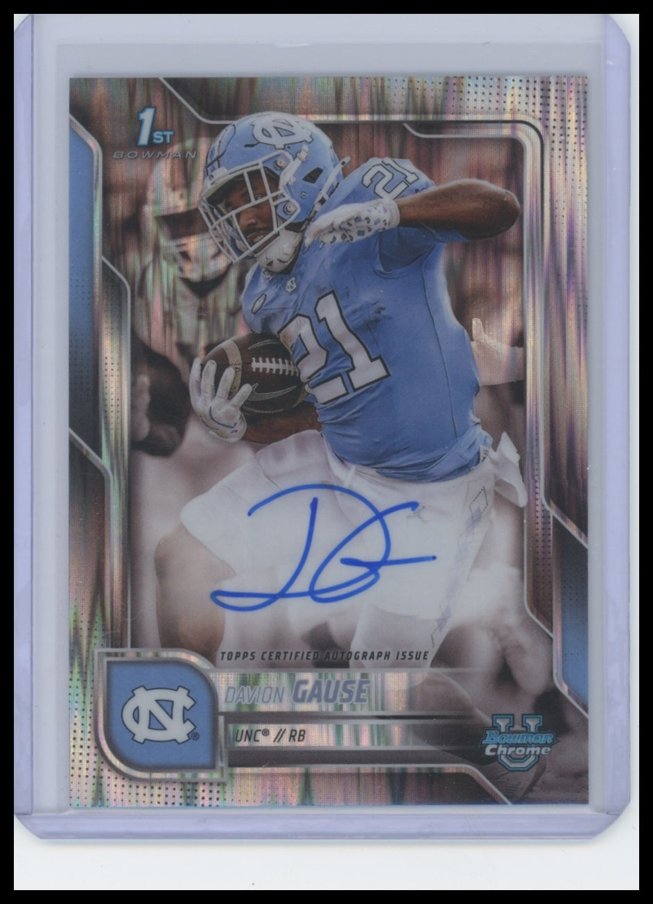 2025 Bowman University Chrome Davion Gause Prospect Autographs Stealth Refractor