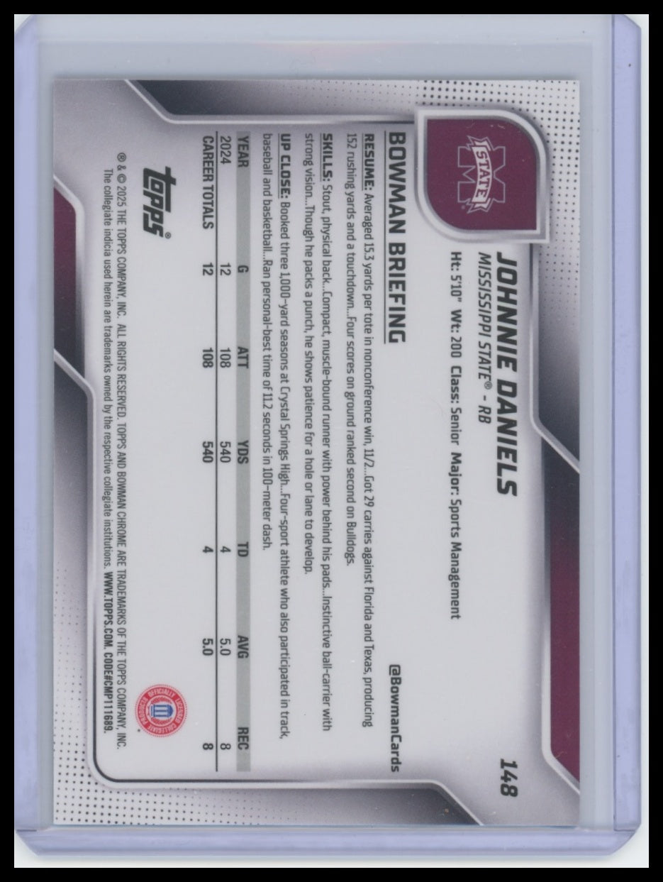 2025 Bowman University Johnnie Daniels Fuchsia Mini-Diamond Refractor /225