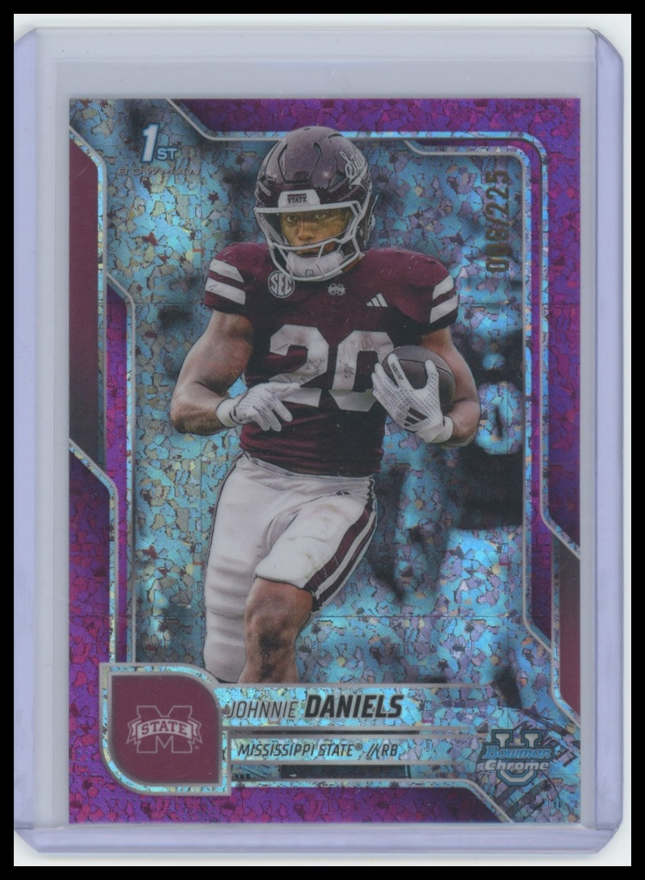 2025 Bowman University Johnnie Daniels Fuchsia Mini-Diamond Refractor /225